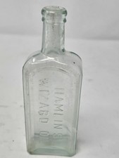 Antique 1890s Hamlin's Wizard Oil Bottle, Aqua, EUC picture