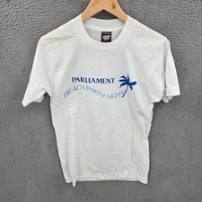 Vintage Parliament Shirt Mens Medium White 90s Beach Party Night Single Stitch picture