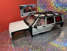 Axial 1/10 SCX10 III Jeep Cherokee XJ White Body Cage Painted Complete Led NEW picture