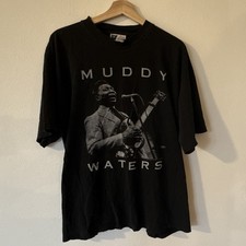 GEAR INK Vintage 1990s Muddy Waters Jazz & Blueswear T-Shirt XL Black USA picture