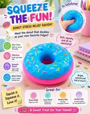 Donut Squishy Stress Relief Toy Soft Squeeze Sensory Fidget Random Color picture