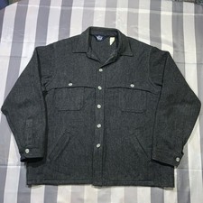 Vintage Woolrich Mackinaw Hunting Jacket Mens XL Herringbone USA Made Coat picture