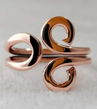 Handmade Pure Copper Spiral Ring - Adjustable Wrap Ring - Minimalist Healing picture