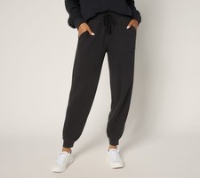 Anybody Women's Plus Sz Pants 1X Washed Waffle Knit Joggers Black A697068 picture