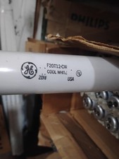 GE F20T12/CW 20W T12 4100K Fluorescent Cool White Light Bulbs. Lot of 2 NOS picture