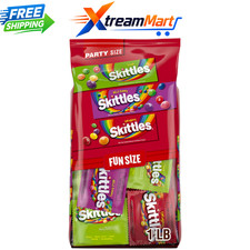 SKITTLES Original, Wild Berry & Sour Fun Size Chewy Candy, Party Size, 26.46 oz. picture