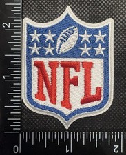 LARGER NFL LOGO SHIELD FOOTBALL IRON ON EMBROIDERED PATCH SEE PHOTOS/ RULER picture