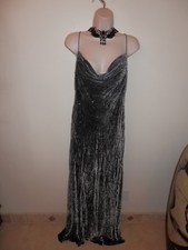NWT $800 Carmen Marc Valvo GORGEOUS, STUNNING Formal Dress Charcoal Gray Size 10 picture
