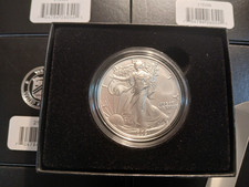 2021 W BURNISHED  Silver American Eagle (21EGN) + Box & COA picture