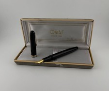 NOS Vintage Omas Extra 620 Black Resin Fountain Pen - 1970's picture