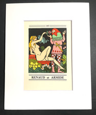 1935 Renaud et Armide.  Art Deco Pochoir: Enchantress by Hemard. Matted 8x10 picture