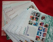 CELEBRATE THE CENTURY 1900-1990. Complete 10 Sheet Set US Stamps USA # 3182-3191 picture