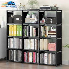 12 Cube Storage Organizer Book Shelves, DIY Open Stackable Bookshelf, Extra Larg picture