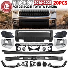 8/12/14/22 Pcs Front Bumper Assembly For 2014-2021 Toyota Tundra Chrome Or Black picture