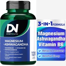 Divinity Nutra Magnesium Ashwagandha Vitamin B6 Complex Sleep 120 Capsules picture