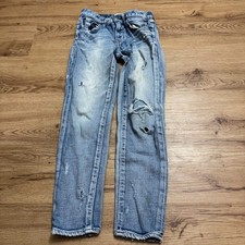 Moussy Vintage Lenwood Mid Rise Distressed Skinny Jeans Sz 24 Japanese Selvedge picture