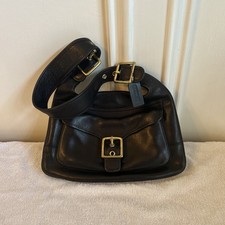 Vintage Coach Y2K Black Leather Legacy Saddle Bag 9340 picture