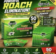 Green Killer Cockroach Killing Powder Bait, Roach Killing Bait 1box 50 Pcs picture
