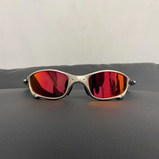 Vintage Y2K  Oakley Juliet 1.0 X-Metal Polarized Ruby Sunglasses Silver Frames picture