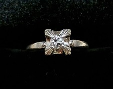 Vintage Platinum Diamond Solitaire Ring 0.15ctw picture