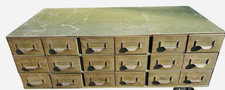 Antique Library card catalog  Metal Cabinet 18 Drawer Made by Lyon picture