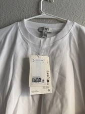 COS Women Classic T Shirt Size Medium In White 100% Cotton picture