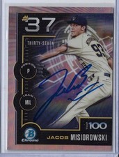 Jacob Misiorowski Autographed 2025 Bowman Top 100 BTP37 Rookie Card RC CY YOUNG picture