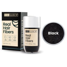 Real Hair Building Fibers by HAIR ILLUSION Instant Hair Loss Recovery Black 18g picture