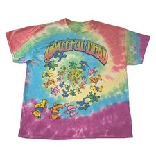 T-Shirt Grateful Dead Dancing Bears Tie Dye Mens Size XL Y2K Teddy Bear Picnic picture