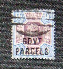 GB QV 1887 9d Jubilee SG209 GovT Parcels Overprint O67 Used picture
