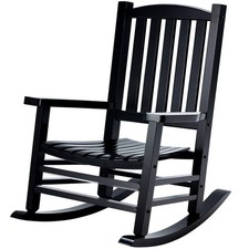 Hupmad Wooden Rocking Chair Outdoor Oversized Porch Rocker 1 pack, Black picture
