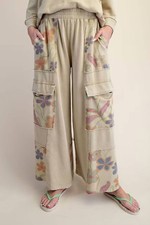 Easel Floral Print Mix Washed Pant Cream/flowers picture