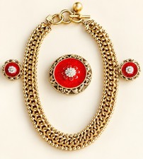 Vintage Anne Klein Necklace Florenza Brooch Earrings Signed Jewelry Lot picture
