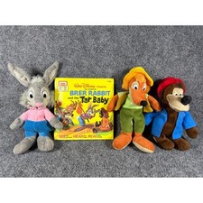 Vintage 1977 Disney Brer Rabbit Tar Baby Book & Plush Set Brer Fox Bear Rare picture