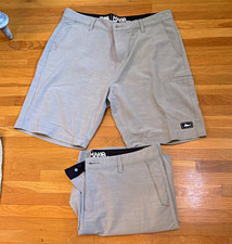 Pelagic Men’s Fishing Cargo Shorts Gray Twill Polyester Pockets Waist 34 Mako XT picture