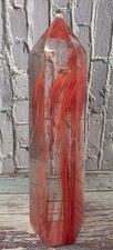 🔥 SMELTING QUARTZ Crystal Point – Large Red/Orange Polished Tower – 132.5g picture