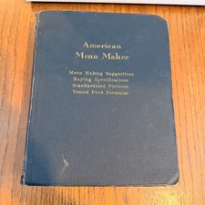 American Menu Maker Vintage Restaurant Cookbook Encyclopedia Screw Post Binder picture