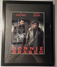 Donnie Brasco autographed mini movie poster signed  Johnny Depp & Al Pacino picture