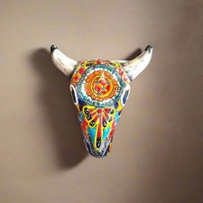 Talavera Bull Skull Wall Decor | Handmade Mexican Longhorn Art picture