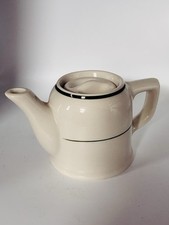 Caribe China Vintage Restaurant Ware TEA POT with Lid - Green Trim Puerto Rico picture
