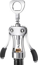 KORCCI Wine Opener Heavy-Duty Zinc Alloy Wing Corkscrew for Bar Silver picture