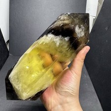 3.44LB Natural Smoky Citrine Quartz Obelisk Crystal Double Point Reiki Decor picture