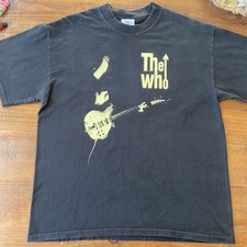 VINTAGE The Who T Shirt Men XL Black Rock Band Graphic 2002 Tour Concert picture
