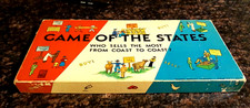 Old vintage Board Game Of The States With Box 100% Complete 1940 picture
