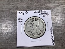 1916 S Walking Liberty 90% Silver Half-Dollar Key Date Obverse Mint 07202442qk picture