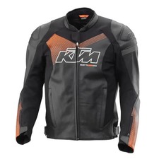 KTM Ready to Race Motorcycle Riding Gear Biker Genuine Cowhide Leather Jacket  picture