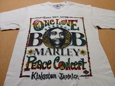 Bob Marley Vtg 70s One Love Peace Concert T Shirt  Misprint Single Stitch M picture