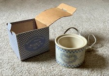 VTG Potpourri Crock by Rival Model 3206 Electric Blue Floral Heart Country Core picture