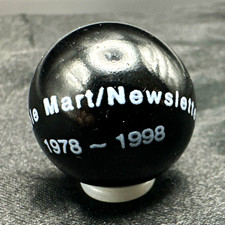 Black Glass Machine Made Marble Marble Mart/Newsletter Commemorative 1978-1998 picture