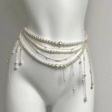 Multilayer Pearl Belt Waist Chain for Women's Fashion Retro Y2K Designer Belt picture